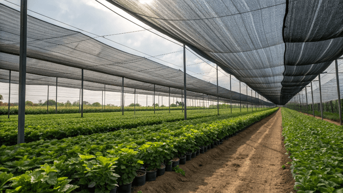 40% shade net reduce temperature